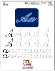 okul öncesi harfler çizgi çalışması